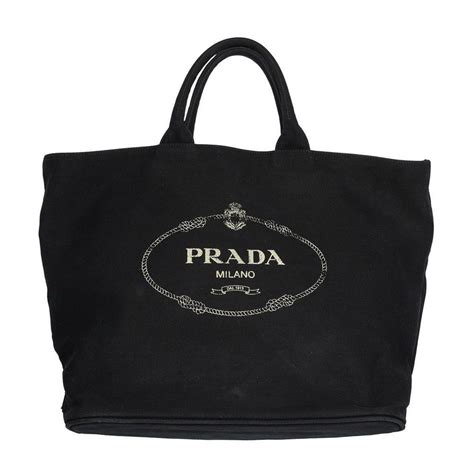 canvas prada tote|Prada canvas tote large.